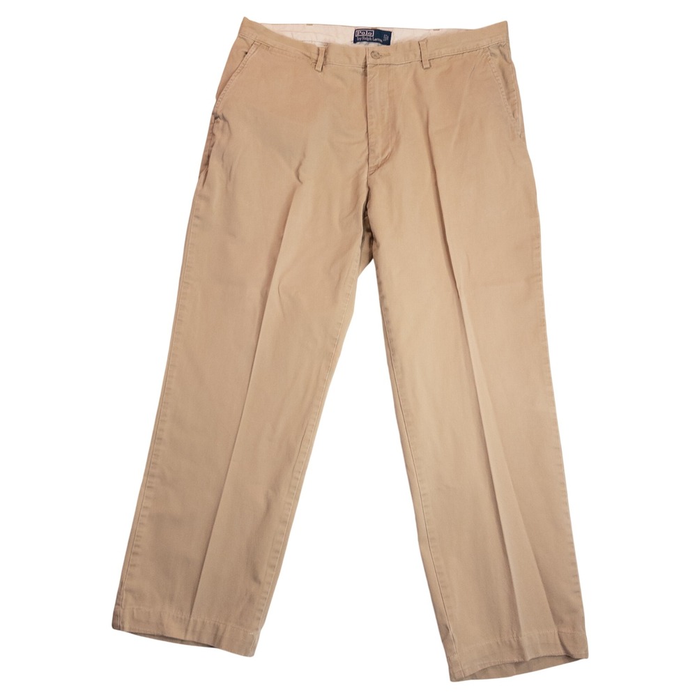 Polo Ralph Lauren Chino Pants Mens 38x29 Tan Khaki Hemmed Straight Leg